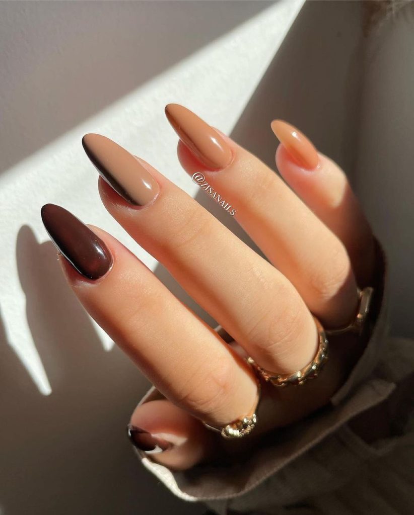 Pin by V A L E R I E on nails | Nail art, Brown nails, Brown nails design