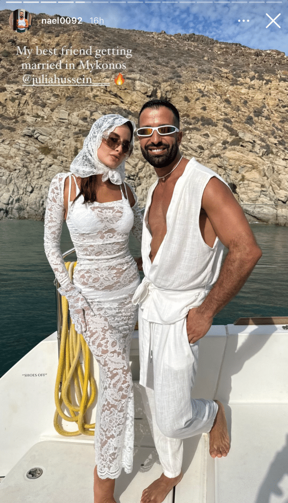 Julia Hussein With Nael Mykonos